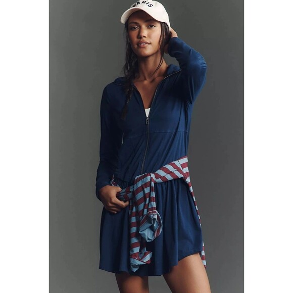 Daily Practice By Anthropologie Taylor Long-Sleeve Zip-Front Mini Dress L 284598 - Picture 3 of 10